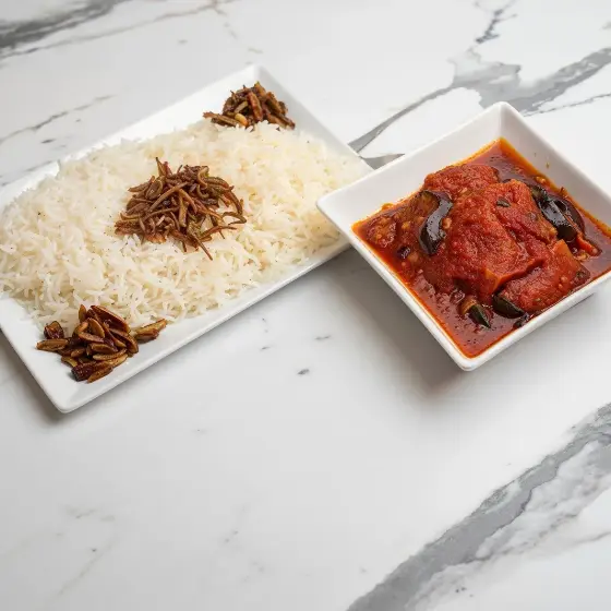 Eggplant Tapsi with Rice